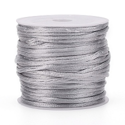 Nylon Cord, Satin Rattail Cord, for Beading Jewelry Making, Chinese Knotting, Gainsboro, 1mm, about 32.8 yards(30m)/roll(NWIR-L006-1mm-22)