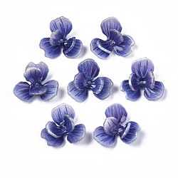 Plastic Beads, Flower, Slate Blue, 17x18x7mm, Hole: 0.8mm(KY-N015-028)