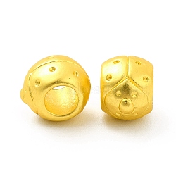 Rack Plating Alloy European Beads, Large Hole Beads, Rondelle, Matte Gold Color, 10.5x9.5x8mm, Hole: 5mm(FIND-I034-18MG)