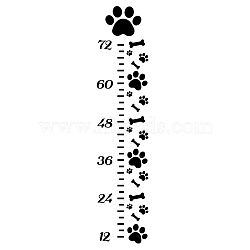 PVC Height Growth Chart Wall Sticker, for Kid Room Bedroom Wallpaper Decoration, Paw Print, 900x390mm(DIY-WH0232-043)