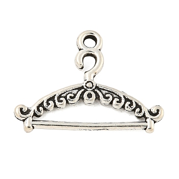 Tibetan Style Alloy Pendants, Lead Free and Cadmium Free, Hanger, Antique Silver Color, 17mm long, 24mm wide, 2mm thick, hole: 2mm