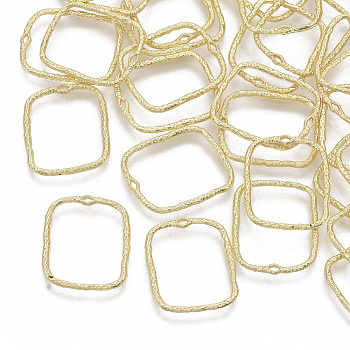 Alloy Open Back Bezel Pendants, For DIY UV Resin, Epoxy Resin, Pressed Flower Jewelry, Rectangle, Light Gold, 20.5x17x1.5mm, Hole: 1.2mm