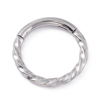 Twisted Ring Hoop Earrings for Girl Women, Chunky 304 Stainless Steel Earrings, Stainless Steel Color, 10.5x1.2mm, 16 Gauge(1.3mm)