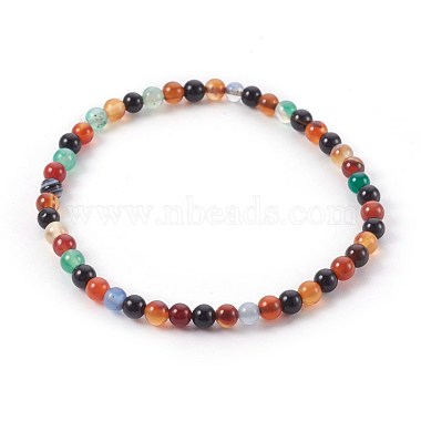 Natural Color Agate Beads Stretch Bracelets(BJEW-JB04015-02)-2