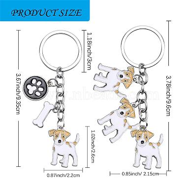 wewaysmile 2 pcs porte-clés pour chien porte-clés de voiture porte-clés pendentif pour animal de compagnie porte-clés joli porte-clés pour chien porte-clés portable en métal cadeau pour amoureux des animaux de compagnie anniversaire chiot fournitures de fête à thème (jack dog)(JX796A)-2