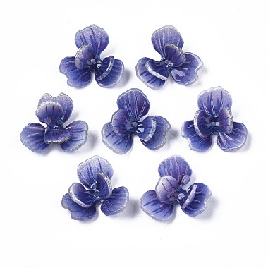 Slate Blue Flower Plastic Beads