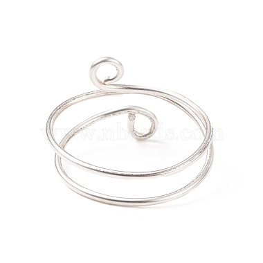 Brass Wire Wrap Double Line Cuff Ring for Women(RJEW-JR00505-01)-4