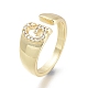 Brass Micro Pave Clear Cubic Zirconia Cuff Rings(RJEW-F103-13G-G)-3