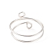 Манжета из латунной проволоки с двойным кольцом для женщин(RJEW-JR00505-01)-4