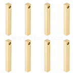8Pcs 304 Stainless Steel Polished Pendant, Bar, Golden, 40x4.5x5mm, Hole: 3~3.5mm(STAS-UN0055-98)