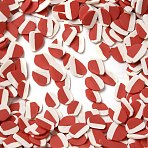 Handmade Polymer Clay Cabochons, for Nail Art Decoration, Teardrop, FireBrick, 6~8x4~6x0.5mm, about 45454pcs/1000g(CLAY-F005-02)