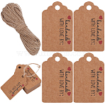 150Pcs Paper Gift Tags, Hange Tags, For Arts and Crafts, with 20M Jute Cord, BurlyWood, 50x30x0.4mm, Hole: 3mm(CDIS-SP0001-21C)