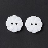 18L(11.5mm) White Flower Acrylic 2-Hole Button(BUTT-E007-B-01)