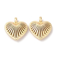 Brass Charms, Nickel Free, Heart Charm, Real 18K Gold Plated, 16x15x4.5mm, Hole: 2mm(KK-C028-36G)