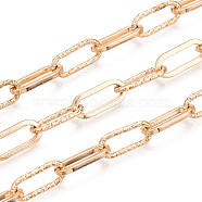 Iron Paperclip Chains, Unwelded, with Spool, Light Gold, 12.5x5.5x1mm, about 32.81 Feet(10m)/Roll(CH-N004-10KCG)