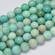Natural Amazonite Beads Strands, Round, 12mm, Hole: 1mm, about 34pcs/strand, 15.7 inch(G-K068-03-12mm)
