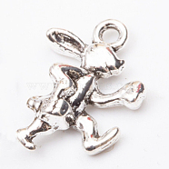 Retro Alloy Pendants, DIY Accessories for Jewelry Making, Rabbit, Cadmium Free & Lead Free, Antique Silver, 15x10x4mm, Hole: 1.4mm(PALLOY-WH0079-23AS-RS)