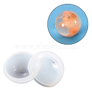 Silicone Molds, Resin Casting Molds, For UV Resin, Epoxy Resin Jewelry Making, Round, Sphere Mold, White, 71x62mm, Inner Size: 60mm(DIY-L005-03-60mm)