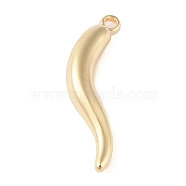 CCB Plastic Pendants, Italian Horn Charm, Golden, 33.5x9.5x6mm, Hole: 2mm(FIND-U003-15A-G)