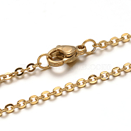 304 Stainless Steel Cable Chain Necklace, with Lobster Claw Clasps, Golden, 17.71 inch(45cm), 2mm(STAS-L164B-01G)