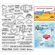 PVC Plastic Stamps, for DIY Scrapbooking, Photo Album Decorative, Cards Making, Stamp Sheets, Plane Pattern, 16x11x0.3cm(DIY-WH0167-57-0367)
