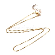 Brass Ball Chains Necklace Making, with Iron Chain Extender and 304 Stainless Steel Lobster Claw Clasps, Golden, 17.91 inch(45.5cm)(NJEW-JN02838-02)
