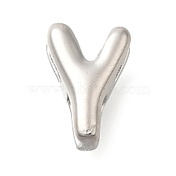 304 Stainless Steel Slide Charms, Stainless Steel Color, Letter Y, 8x5.5x4mm, Hole: 1.5x2.5mm(STAS-B075-37P-Y)