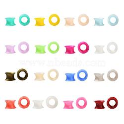 32Pcs 16 Colors Silicone Thin Ear Gauges Flesh Tunnels Plugs, Ring, Mixed Color, 10mm, Hole: 9.4mm, 2pcs/color(FIND-YW0001-16C)