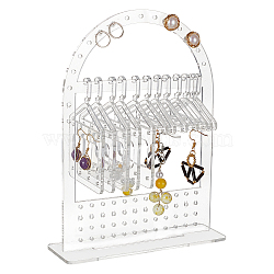Elite 1 Set Transparent Acrylic Earring Display Hanging Stands, Coat Hanger Shaped Earring Organizer Holder with 2 Styles Mini Hangers, Clear, Finish Product: 4x13.95x18cm(EDIS-PH0001-53)