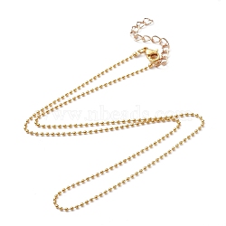 Brass Ball Chains Necklace Making, with Iron Chain Extender and 304 Stainless Steel Lobster Claw Clasps, Golden, 17.91 inch(45.5cm)(NJEW-JN02838-02)