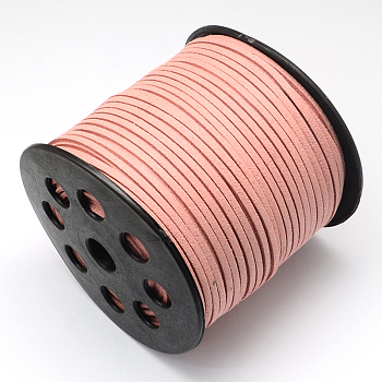 Faux Suede Cord, Faux Suede Lace, Dark Salmon, 2.7x1.4mm, about 98.42 yards(90m)/roll