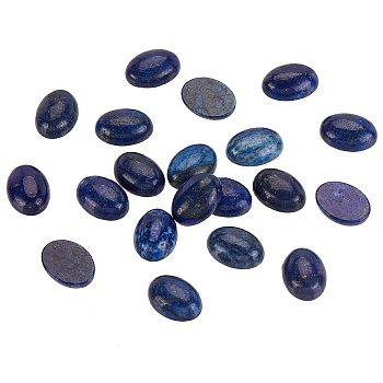 Elite Natural Lapis Lazuli Flat Back Cabochons, Dyed, Half Oval, 18x13mm, about 20pcs/box