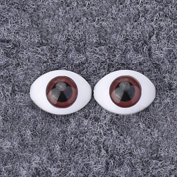 Plastic Doll Craft Eyeballs, Scary Hollow Eyeballs for Halloween Party Decor, Oval, Coconut Brown, 15x21x8.5mm