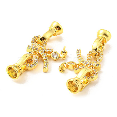 Brass Micro Pave Clear Cubic Zirconia Fold Over Clasps(KK-G420-13G)-3