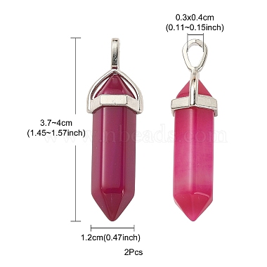 2Pcs Natural Agate Dyed Double Terminated Pointed Pendants(G-YW0002-05E)-5