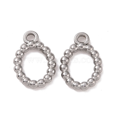 Stainless Steel Color Oval 304 Stainless Steel Charms