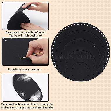 Elite 10 Sets 5 Style Flat Round Felt Fabric(DIY-PH0009-24A)-4