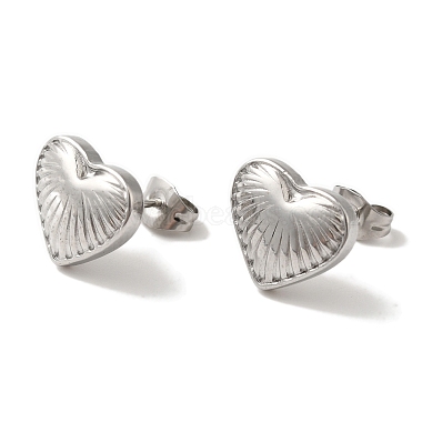 Heart 304 Stainless Steel Stud Earrings