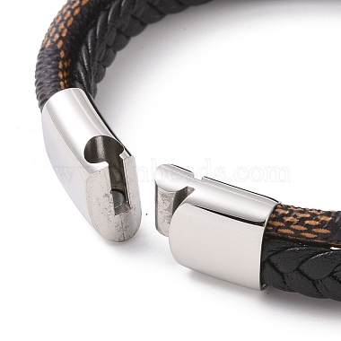 Microfiber Braided Cord Triple-strand Bracelet with 304 Stainless Steel Magnetic Clasps(BJEW-P275-22P)-3