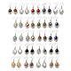 Natural & Synthetic Mixed Gemstone Teardrop Dangle Earrings(EJEW-K246-01P)-1