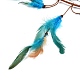 Evil Eye Woven Net/Web with Feather Pendant Decoration(HJEW-I013-08)-4