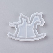 Shaker Mold, DIY Quicksand Jewelry Silicone Molds, Resin Casting Molds, For UV Resin, Epoxy Resin Jewelry Making, Rocking Horse, White, 50x64x8mm, Inner Size: 33x62mm(DIY-G007-21)