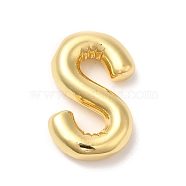 Eco-Friendly Rack Plating Brass Pendants, Long-Lasting Plated, Lead Free & Cadmium Free, Real 18K Gold Plated, Letter Charm, Letter S, 21~23x13~26x4.5~5.5mm, Hole: 2.5~3.5x1.5~2mm(KK-R143-21G-S)
