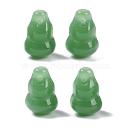 Transparent Glass Pendants, Gourd Charm, Green, 13.5~14x9~10x8.5~9.5mm, Hole: 1.4mm(GLAA-S202-01A)