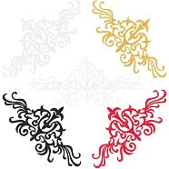 Nbeads 5Pcs 5 Colors Computerized Embroidery Polyester Iron on/Sew on Patches,  Costume Accessories, Appliques, Floral Pattern, Mixed Color, 75x147x1mm, 1pcs/color(DIY-NB0007-79)