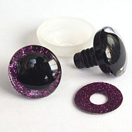 Plastic Safety Craft Eye, with Spacer, PU Sequins Ring, for DIY Doll Toys Puppet Plush Animal Making, Dark Orchid, 12mm(WG85671-17)