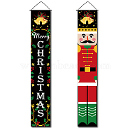 Christmas Hanging Polyester Sign for Home Office Front Door Porch Welcome Decorations, Rectangle with Word Christmas, Christmas Themed Pattern, 180x30cm, 2pcs/set(HJEW-WH0011-20A)