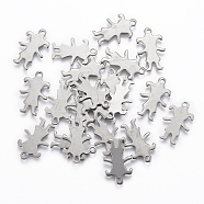 304 Stainless Steel Pendants, Girl, Stainless Steel Color, 16x10x0.8mm, Hole: 1.2mm(STAS-L197-25P)