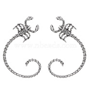 Alloy Stud Earrings, Scorpion Climber Wrap Around Earrings, Platinum, 54x42mm(PW-WG56334-01)