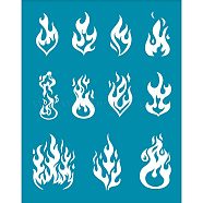 Silk Screen Printing Stencil, for Painting on Wood, DIY Decoration T-Shirt Fabric, Fire Pattern, 100x127mm(DIY-WH0341-251)